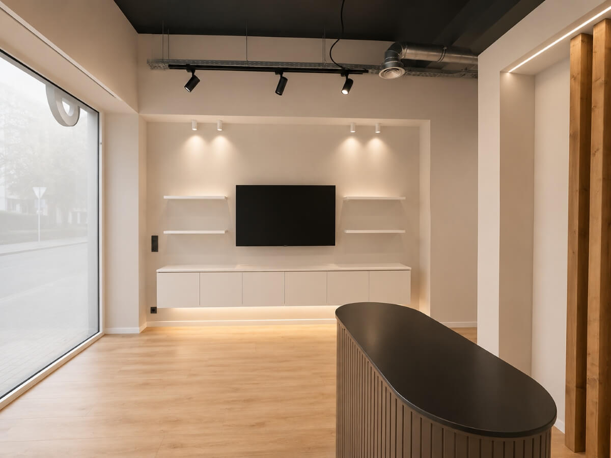 Έπιπλο reception Galiotos Earcare - ειδική κατασκευή με κρυφό φωτισμό από τη ΣΟΥΡΙΔΗΣ